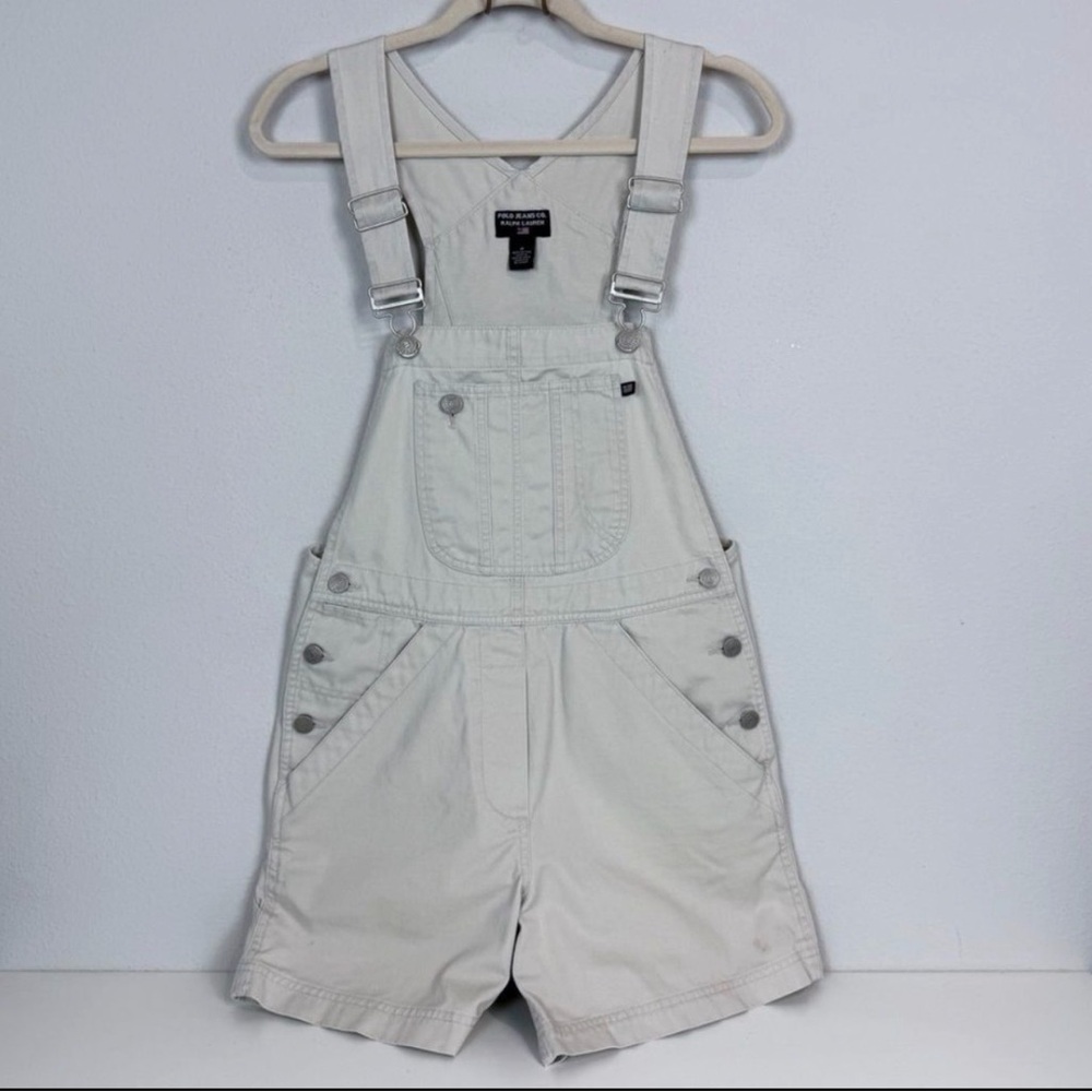 Vintage c.2001 Cotton Ralph Lauren Polo Jeans Company Stone Overalls SZ: P (XS)